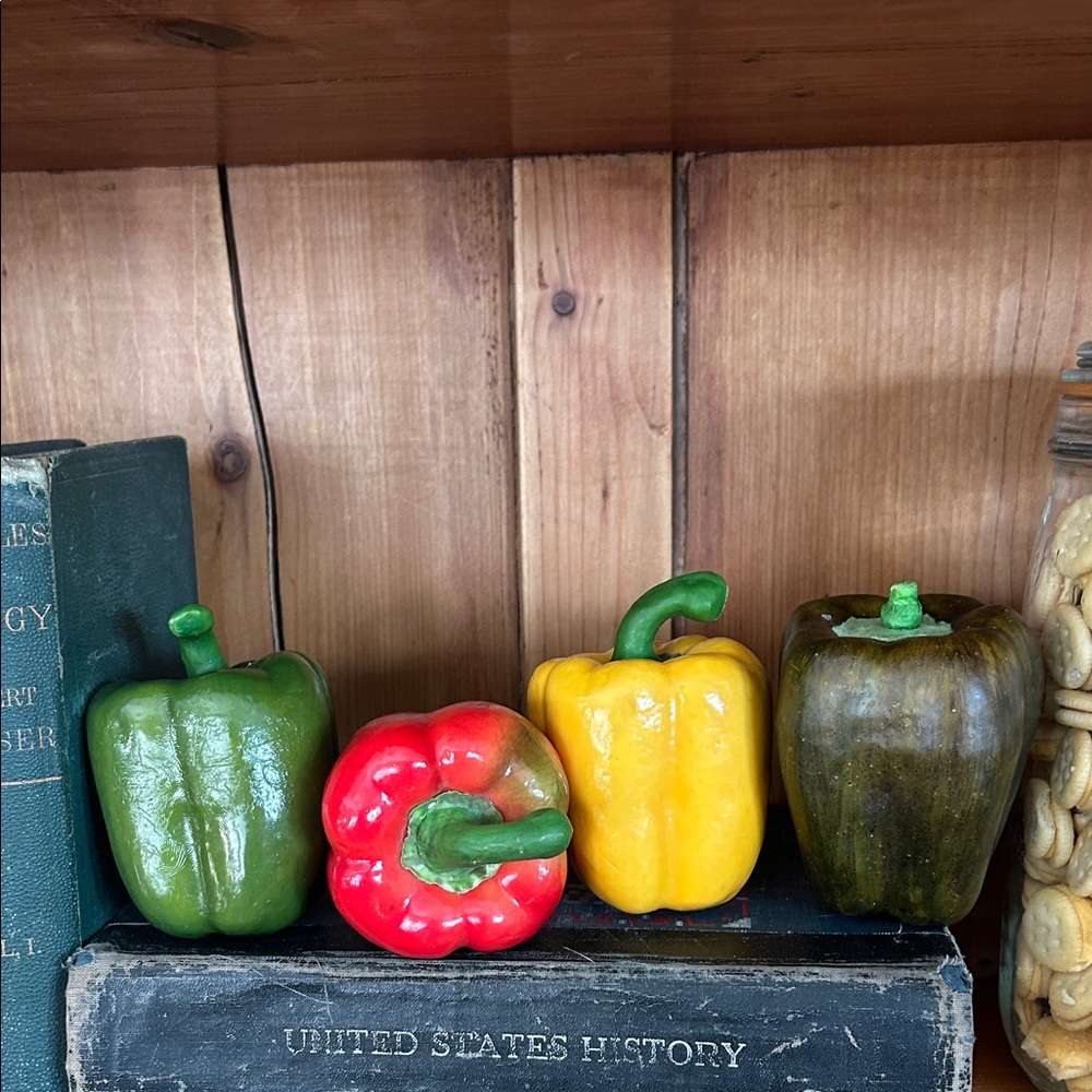 Four Colorful Decorative Peppers